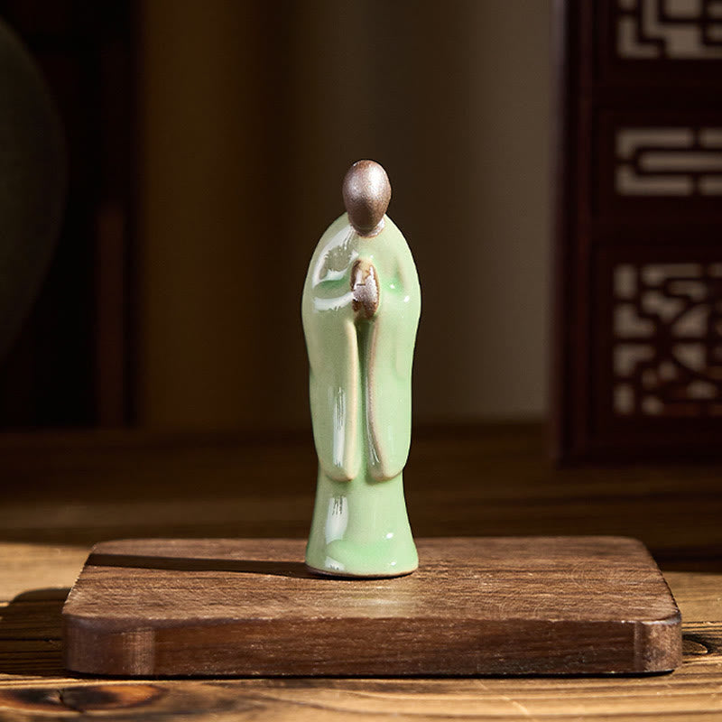 Buddha Stones Meditationsmönch-Keramikstatue – Ruhe und Gelassenheit als Heimdekoration - image 28