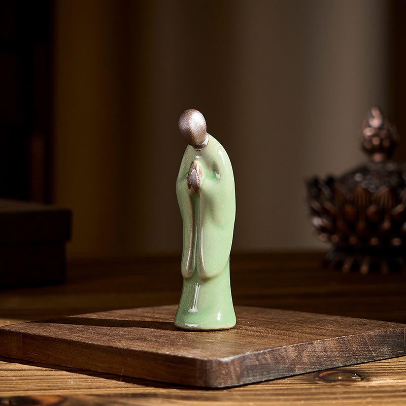 Buddha Stones Meditationsmönch-Keramikstatue – Ruhe und Gelassenheit als Heimdekoration - image 29