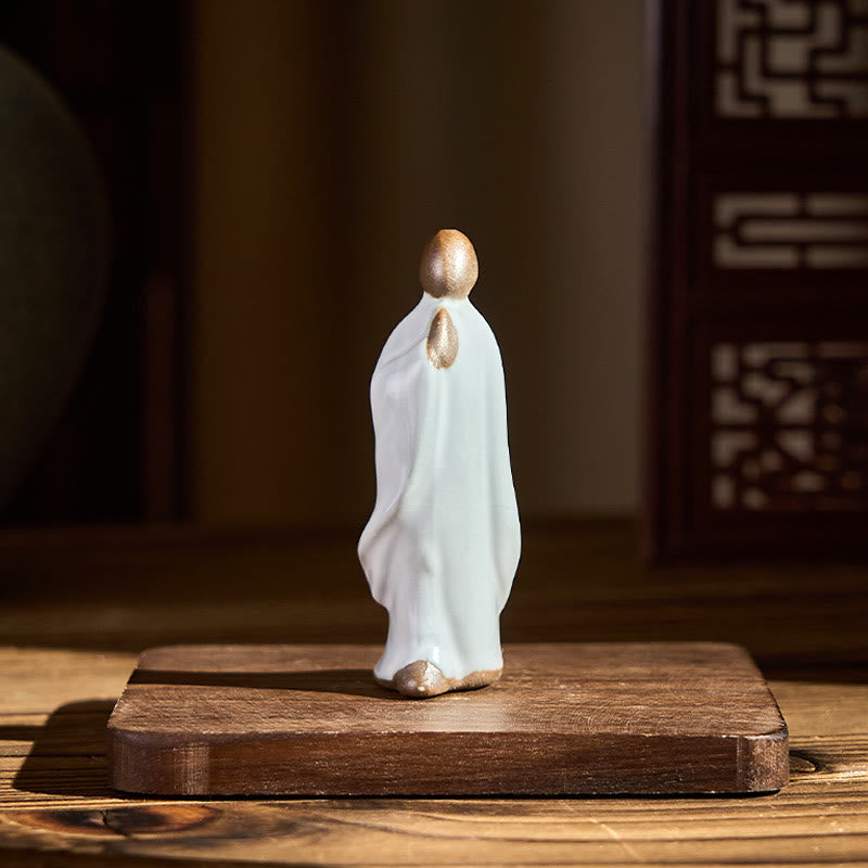 Buddha Stones Meditationsmönch-Keramikstatue – Ruhe und Gelassenheit als Heimdekoration - image 21