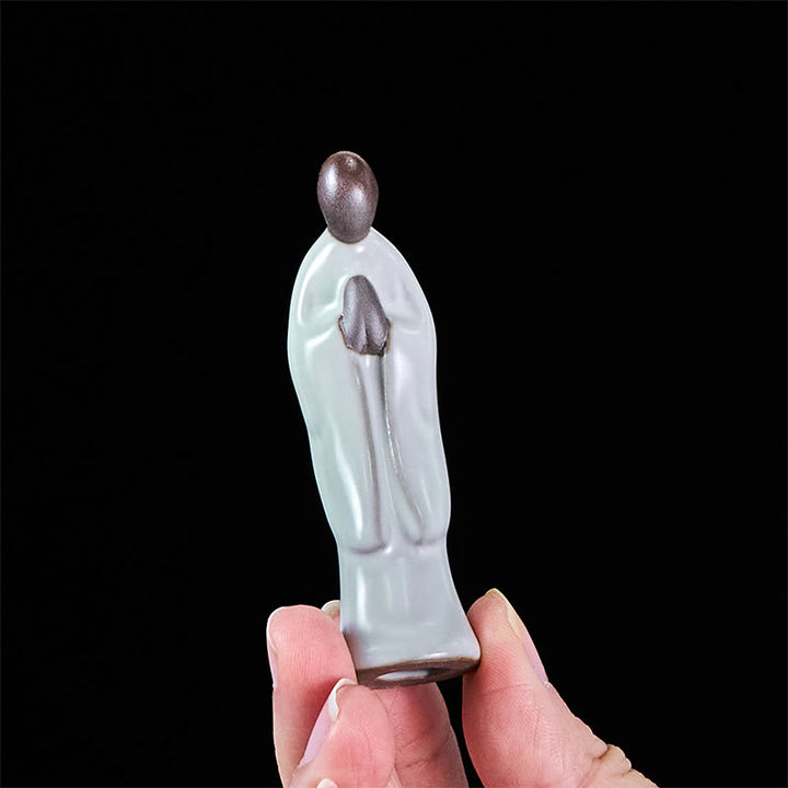 Buddha Stones Meditationsmönch-Keramikstatue – Ruhe und Gelassenheit als Heimdekoration - image 14