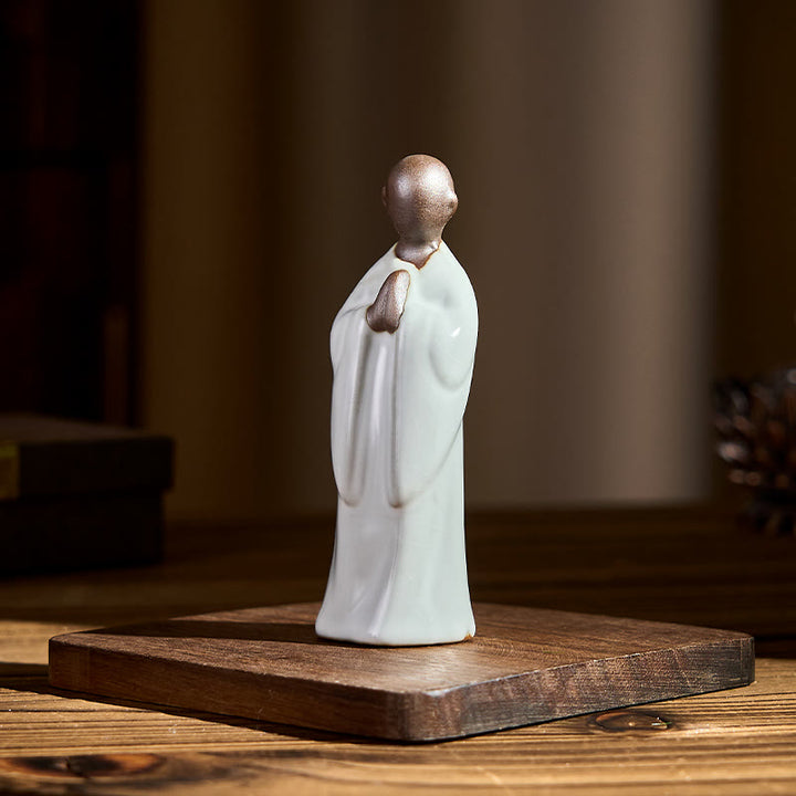 Buddha Stones Meditationsmönch-Keramikstatue – Ruhe und Gelassenheit als Heimdekoration - image 12