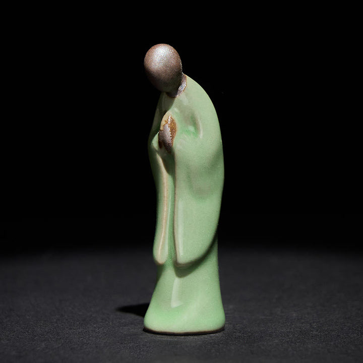 Buddha Stones Meditationsmönch-Keramikstatue – Ruhe und Gelassenheit als Heimdekoration - image 26