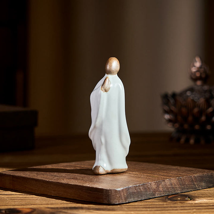 Buddha Stones Meditationsmönch-Keramikstatue – Ruhe und Gelassenheit als Heimdekoration - image 20