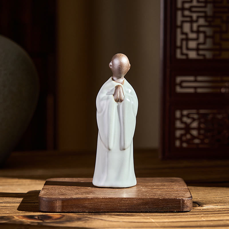Buddha Stones Meditationsmönch-Keramikstatue – Ruhe und Gelassenheit als Heimdekoration - image 11
