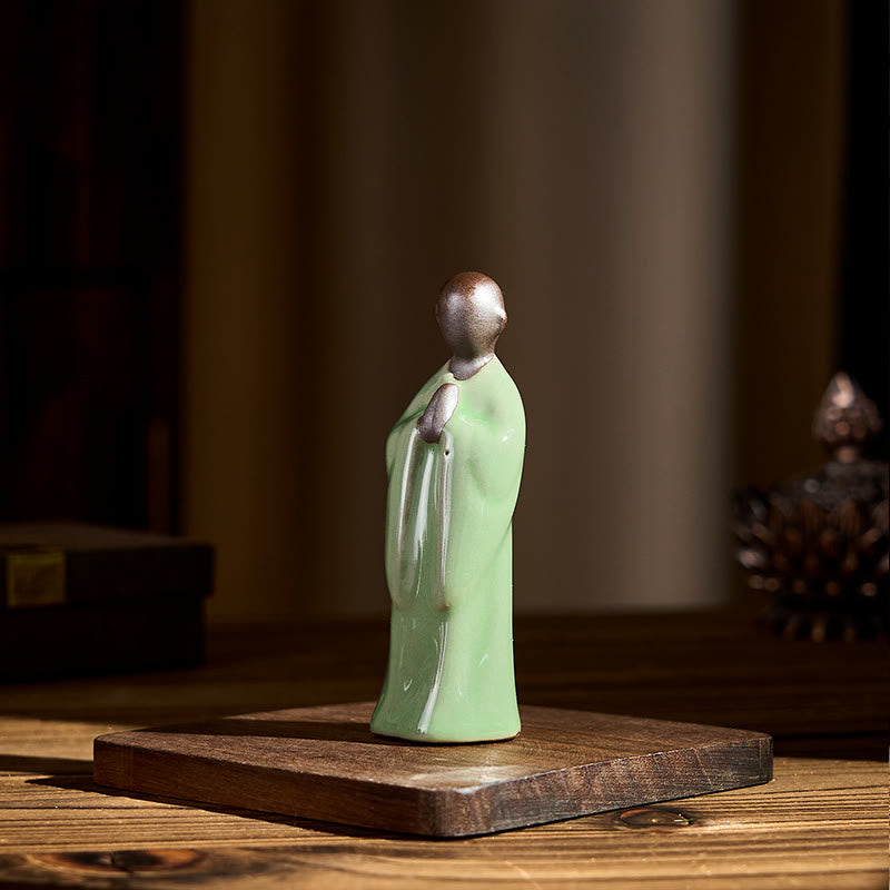 Buddha Stones Meditationsmönch-Keramikstatue – Ruhe und Gelassenheit als Heimdekoration - image 37