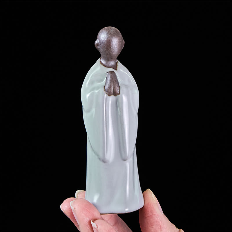 Buddha Stones Meditationsmönch-Keramikstatue – Ruhe und Gelassenheit als Heimdekoration - image 13