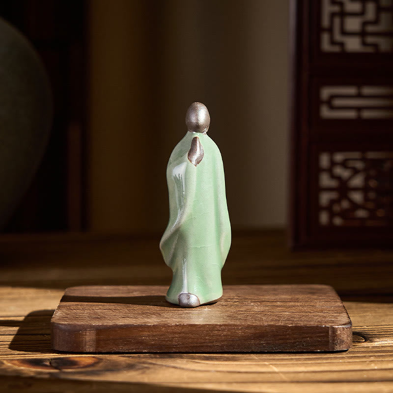 Buddha Stones Meditationsmönch-Keramikstatue – Ruhe und Gelassenheit als Heimdekoration - image 44