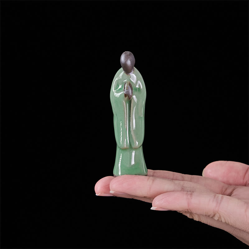 Buddha Stones Meditationsmönch-Keramikstatue – Ruhe und Gelassenheit als Heimdekoration - image 30