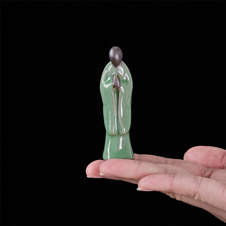 Buddha Stones Meditationsmönch-Keramikstatue – Ruhe und Gelassenheit als Heimdekoration - image 30