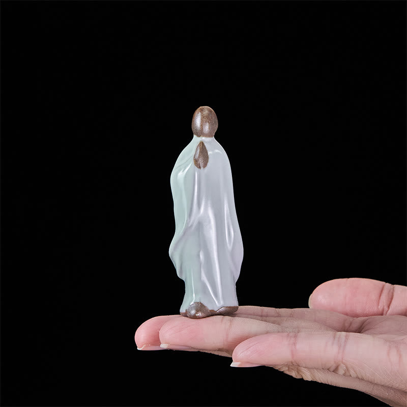 Buddha Stones Meditationsmönch-Keramikstatue – Ruhe und Gelassenheit als Heimdekoration - image 23