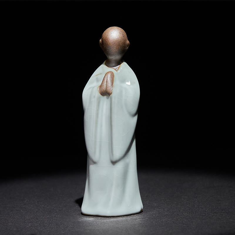Buddha Stones Meditationsmönch-Keramikstatue – Ruhe und Gelassenheit als Heimdekoration - image 9