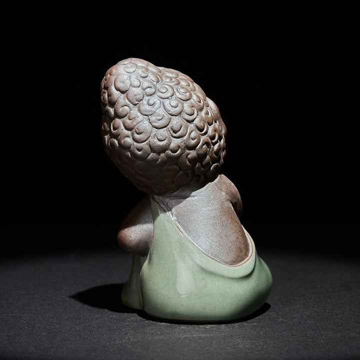 Buddha Stones -Gebets-Meditations-Ruhender-Mönch-Keramikstatue – Ruhe und Heimdekoration - image 34