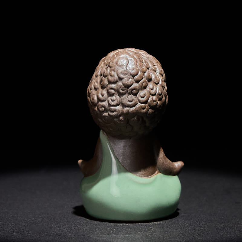 Buddha Stones -Gebets-Meditations-Ruhender-Mönch-Keramikstatue – Ruhe und Heimdekoration - image 12