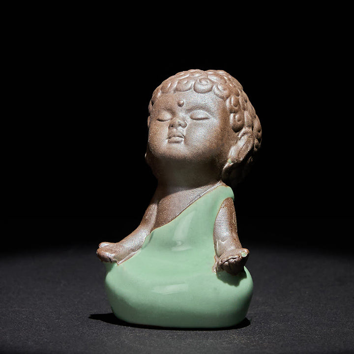 Buddha Stones -Gebets-Meditations-Ruhender-Mönch-Keramikstatue – Ruhe und Heimdekoration - image 11
