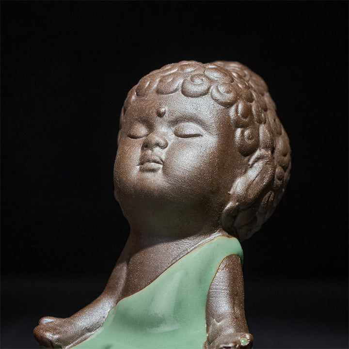 Buddha Stones -Gebets-Meditations-Ruhender-Mönch-Keramikstatue – Ruhe und Heimdekoration - image 17