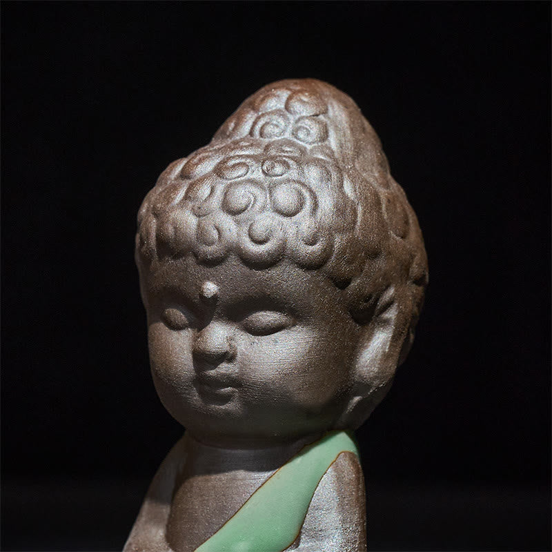 Buddha Stones -Gebets-Meditations-Ruhender-Mönch-Keramikstatue – Ruhe und Heimdekoration - image 31