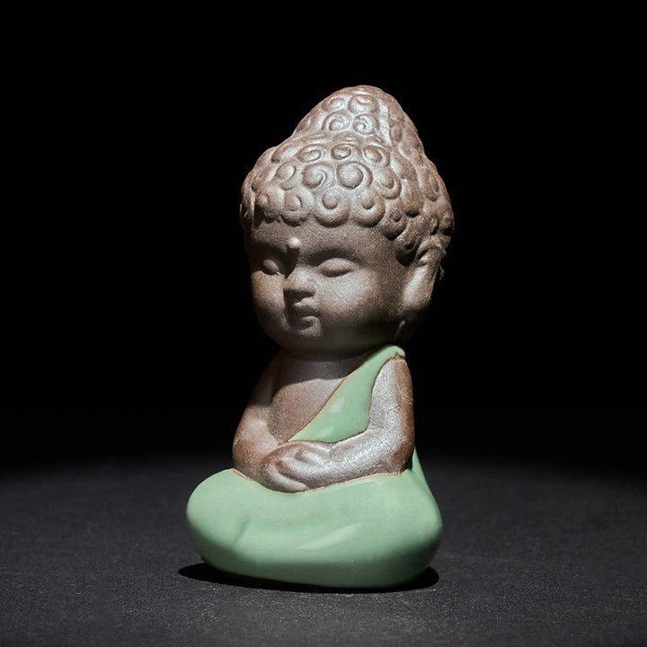 Buddha Stones -Gebets-Meditations-Ruhender-Mönch-Keramikstatue – Ruhe und Heimdekoration - image 20