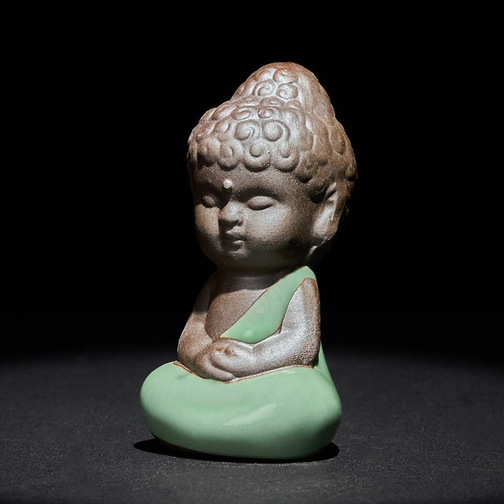 Buddha Stones -Gebets-Meditations-Ruhender-Mönch-Keramikstatue – Ruhe und Heimdekoration - image 19