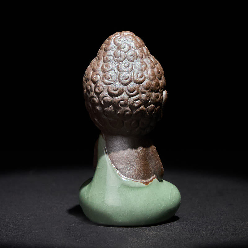 Buddha Stones -Gebets-Meditations-Ruhender-Mönch-Keramikstatue – Ruhe und Heimdekoration - image 2