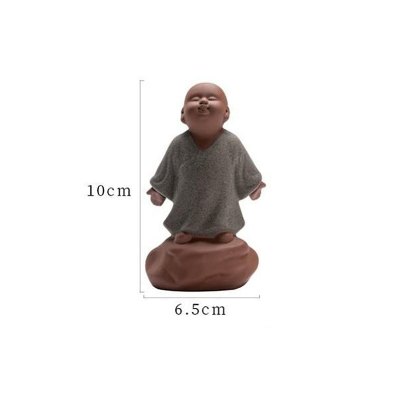 Buddha Stones , nach oben blickender ruhender Mönch, Keramikstatue, Symbol des Mitgefühls, Heimdekoration - image 8