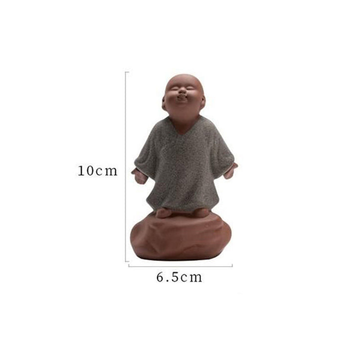 Buddha Stones , nach oben blickender ruhender Mönch, Keramikstatue, Symbol des Mitgefühls, Heimdekoration - image 8