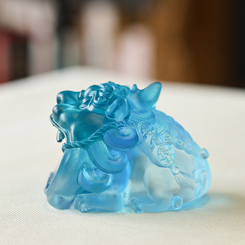 Buddha Stones, handgefertigtes Liuli-Kristall-Gold-Schluck-PiXiu-Kunstwerk, Heimdekoration - image 9