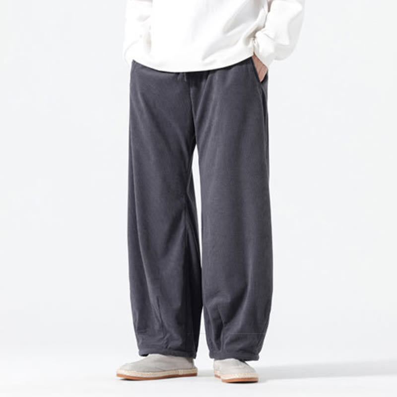 Buddha Stones Frühlings-Haremshose aus Cord-Baumwolle mit Taschen und Kordelzug in reinen Farben - image 4