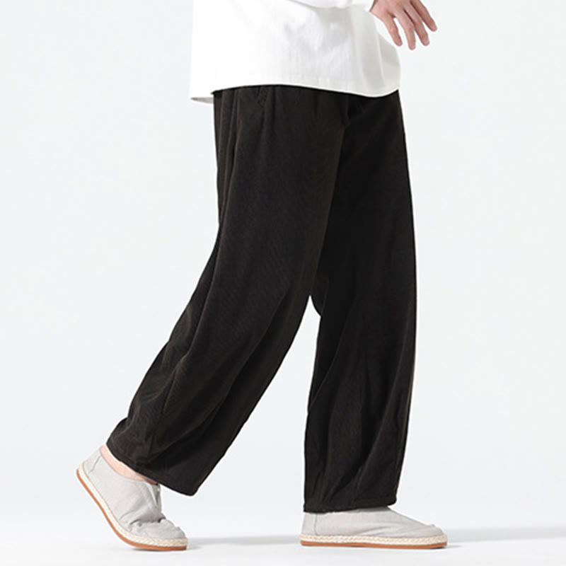 Buddha Stones Frühlings-Haremshose aus Cord-Baumwolle mit Taschen und Kordelzug in reinen Farben - image 13