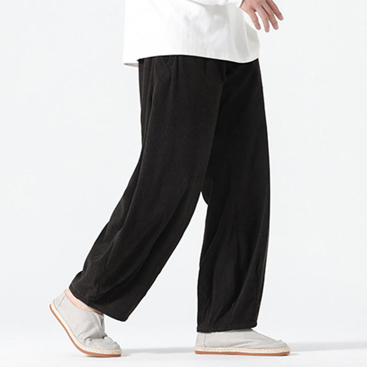 Buddha Stones Frühlings-Haremshose aus Cord-Baumwolle mit Taschen und Kordelzug in reinen Farben - image 13