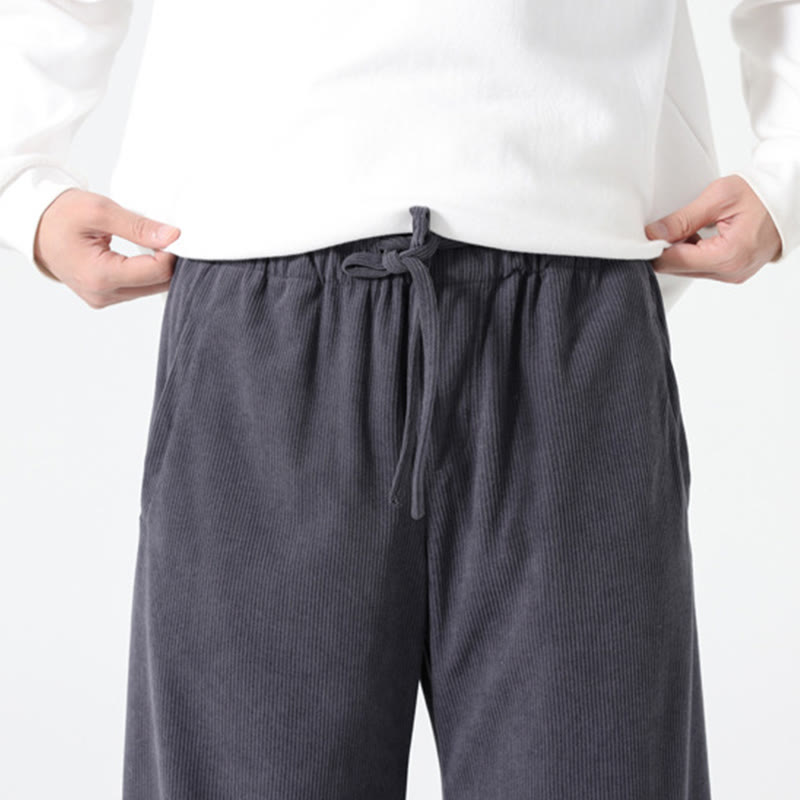 Buddha Stones Frühlings-Haremshose aus Cord-Baumwolle mit Taschen und Kordelzug in reinen Farben - image 7