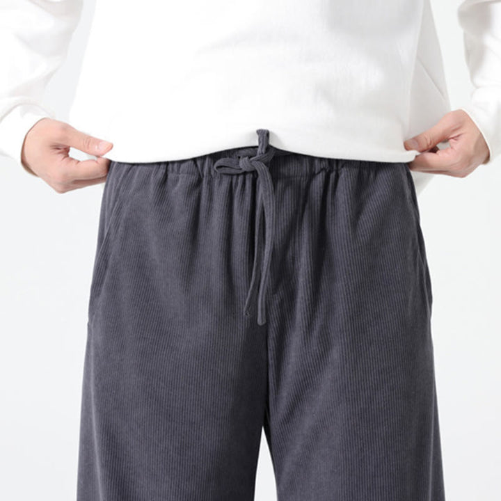 Buddha Stones Frühlings-Haremshose aus Cord-Baumwolle mit Taschen und Kordelzug in reinen Farben - image 7