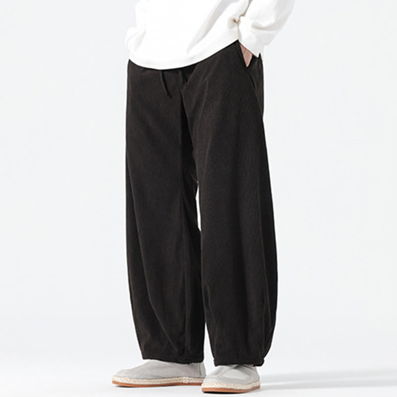 Buddha Stones Frühlings-Haremshose aus Cord-Baumwolle mit Taschen und Kordelzug in reinen Farben - image 11