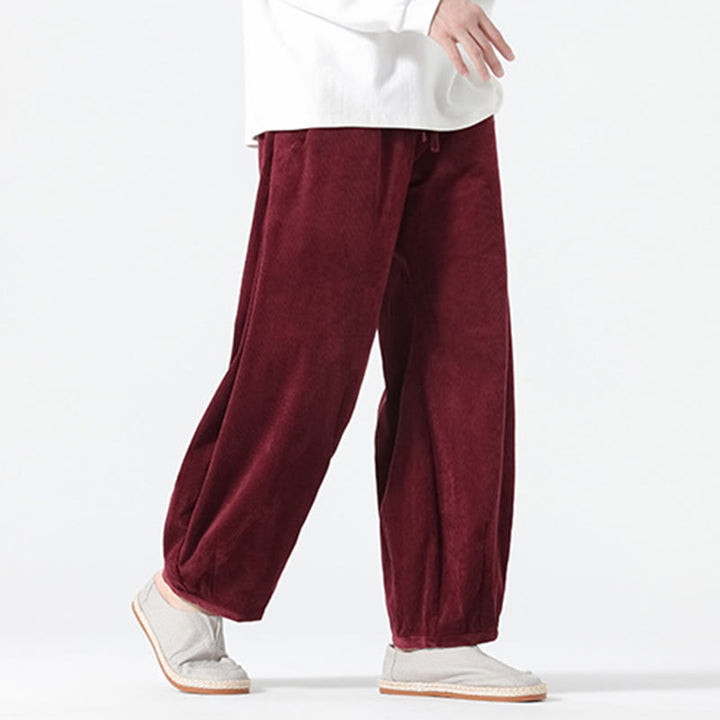 Buddha Stones Frühlings-Haremshose aus Cord-Baumwolle mit Taschen und Kordelzug in reinen Farben - image 22