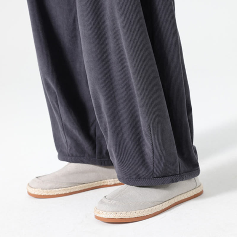 Buddha Stones Frühlings-Haremshose aus Cord-Baumwolle mit Taschen und Kordelzug in reinen Farben - image 8