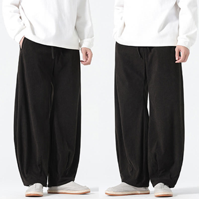 Buddha Stones Frühlings-Haremshose aus Cord-Baumwolle mit Taschen und Kordelzug in reinen Farben - image 15