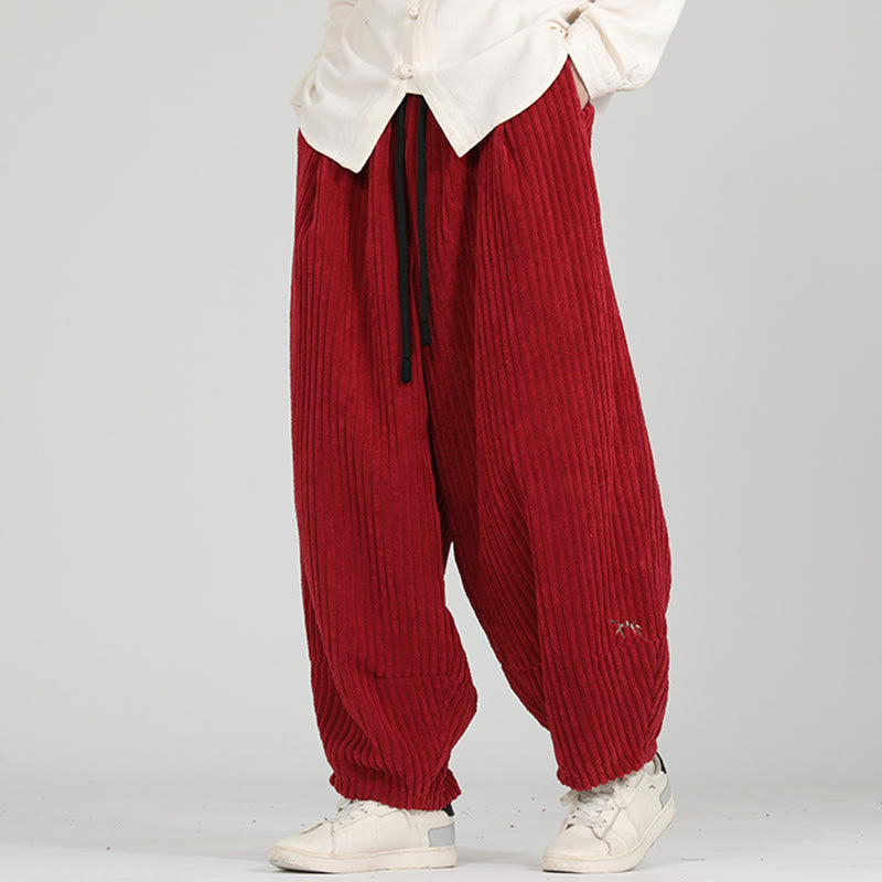 Buddha Stones, farblich kontrastierendes Design, Kordelzug, Baumwoll-Haremshose für Herren mit Taschen - image 9