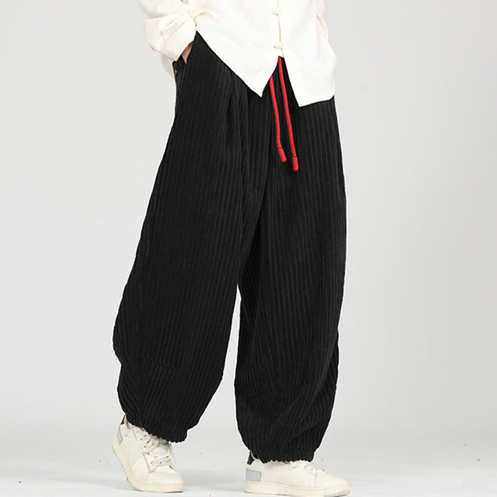 Buddha Stones, farblich kontrastierendes Design, Kordelzug, Baumwoll-Haremshose für Herren mit Taschen - image 4