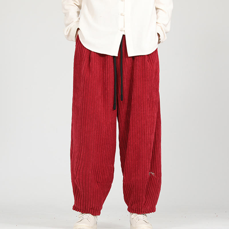 Buddha Stones, farblich kontrastierendes Design, Kordelzug, Baumwoll-Haremshose für Herren mit Taschen - image 10