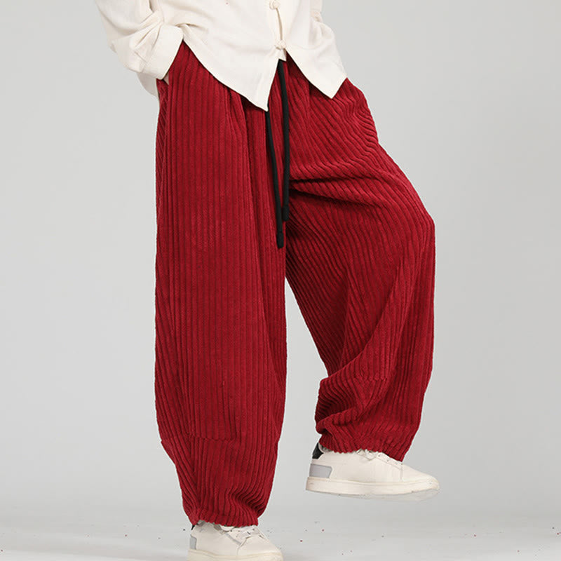 Buddha Stones, farblich kontrastierendes Design, Kordelzug, Baumwoll-Haremshose für Herren mit Taschen - image 14