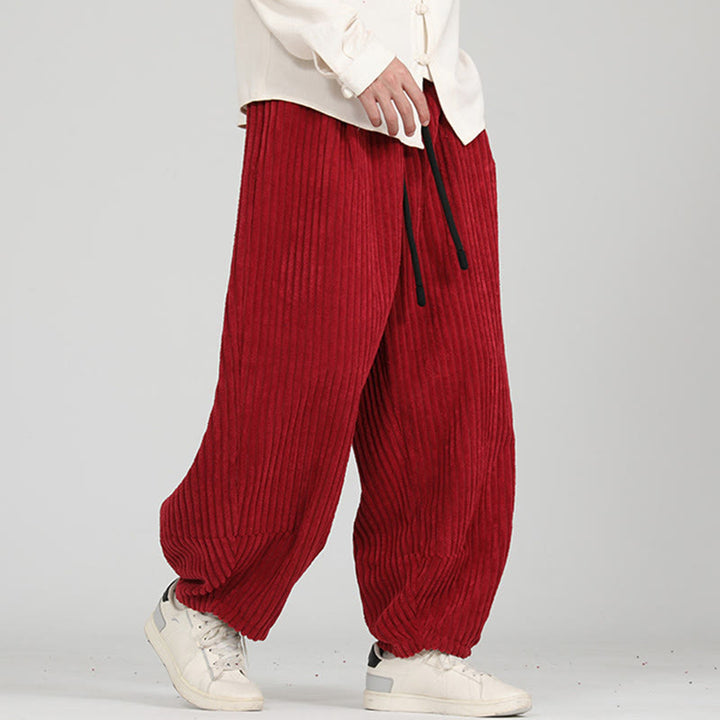 Buddha Stones, farblich kontrastierendes Design, Kordelzug, Baumwoll-Haremshose für Herren mit Taschen - image 11