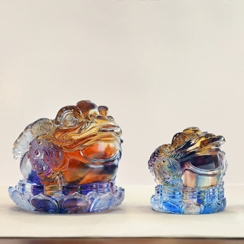 Buddha Stones, Feng-Shui-Froschmünzen, handgefertigtes Liuli-Kristallkunstwerk, Wohlstandsdekoration für Zuhause oder Büro - image 13