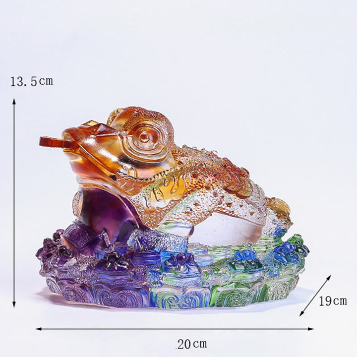 Buddha Stones, Feng-Shui-Froschmünzen, handgefertigtes Liuli-Kristallkunstwerk, Wohlstandsdekoration für Zuhause oder Büro - image 20