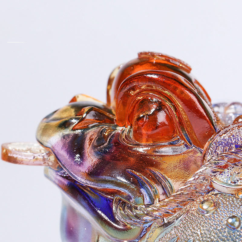 Buddha Stones, Feng-Shui-Froschmünzen, handgefertigtes Liuli-Kristallkunstwerk, Wohlstandsdekoration für Zuhause oder Büro - image 10