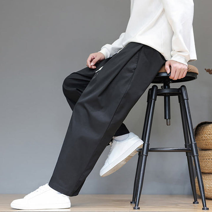 Buddha Stones Herbst Einfarbige Herren-Haremshose mit geradem Bein und Taschen - image 30