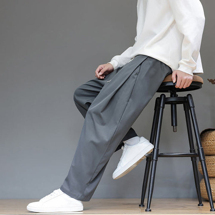 Buddha Stones Herbst Einfarbige Herren-Haremshose mit geradem Bein und Taschen - image 8