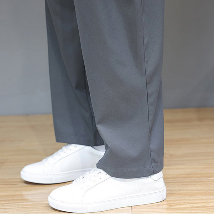 Buddha Stones Herbst Einfarbige Herren-Haremshose mit geradem Bein und Taschen - image 12