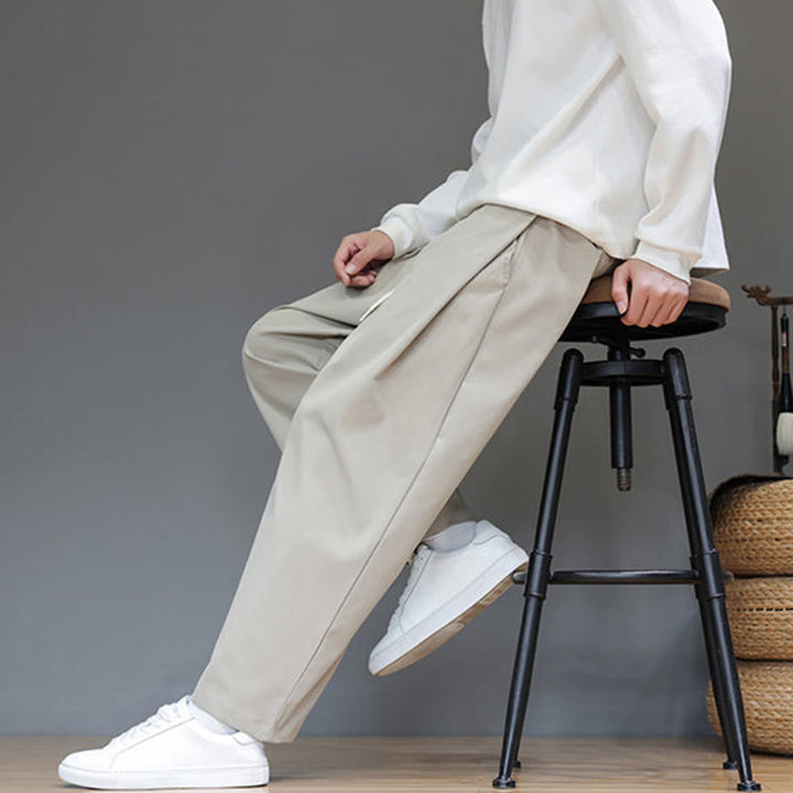 Buddha Stones Herbst Einfarbige Herren-Haremshose mit geradem Bein und Taschen - image 20