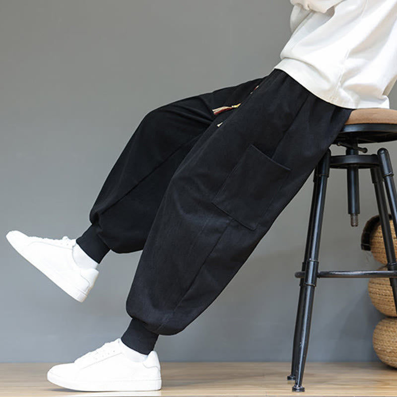 Buddha Stones Frühlings-Baumwollhose für Herren, einfarbig, knöchellang, mit Taschen - image 28