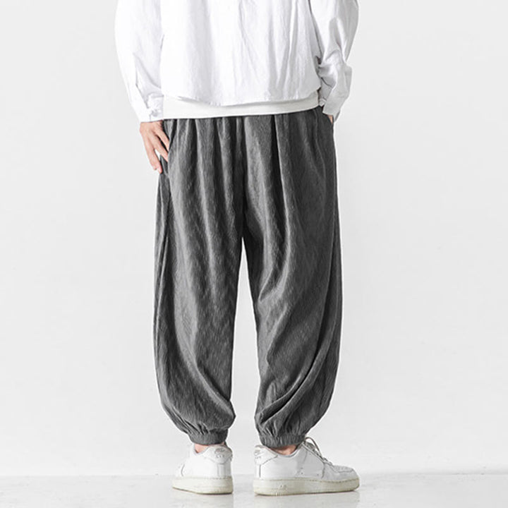 Buddha Stones, schlichte Baumwollhose für Herren mit Kordelzug und elastischen Bündchen, Taschen - image 13