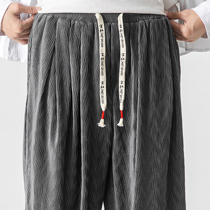 Buddha Stones, schlichte Baumwollhose für Herren mit Kordelzug und elastischen Bündchen, Taschen - image 17